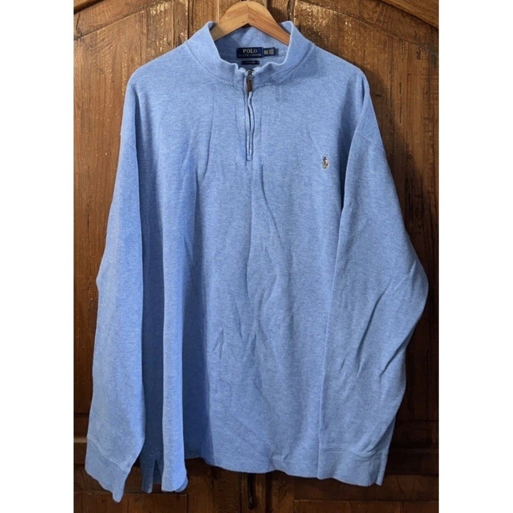 Mens Polo Ralph Lauren Big & Tall Estate Rib 1/4 Zip Pullover 3XLT Sweater